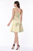 ColsBM Prudence Champagne Classic A-line Half Backless Knee Length Ruching Little Black Dresses