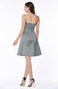 ColsBM Prudence Frost Grey Classic A-line Half Backless Knee Length Ruching Little Black Dresses
