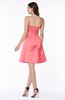 ColsBM Prudence Hot Coral Classic A-line Half Backless Knee Length Ruching Little Black Dresses