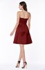 ColsBM Prudence Maroon Classic A-line Half Backless Knee Length Ruching Little Black Dresses