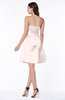 ColsBM Prudence Petal Pink Classic A-line Half Backless Knee Length Ruching Little Black Dresses
