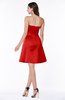 ColsBM Prudence Red Classic A-line Half Backless Knee Length Ruching Little Black Dresses