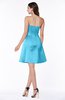 ColsBM Prudence River Blue Classic A-line Half Backless Knee Length Ruching Little Black Dresses