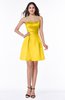 ColsBM Prudence Yellow Classic A-line Half Backless Knee Length Ruching Little Black Dresses