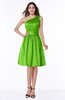 ColsBM Dana Classic Green Modest A-line One Shoulder Sleeveless Knee Length Bridesmaid Dresses