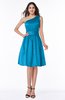 ColsBM Dana Cornflower Blue Modest A-line One Shoulder Sleeveless Knee Length Bridesmaid Dresses