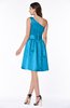 ColsBM Dana Cornflower Blue Modest A-line One Shoulder Sleeveless Knee Length Bridesmaid Dresses