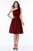 ColsBM Dana Dark Red Modest A-line One Shoulder Sleeveless Knee Length Bridesmaid Dresses