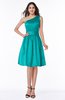 ColsBM Dana Viridian Green Modest A-line One Shoulder Sleeveless Knee Length Bridesmaid Dresses