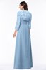 ColsBM Camila Dusty Blue Modest Strapless Zip up Floor Length Lace Mother of the Bride Dresses