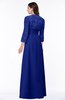 ColsBM Camila Electric Blue Modest Strapless Zip up Floor Length Lace Mother of the Bride Dresses