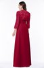ColsBM Camila Maroon Modest Strapless Zip up Floor Length Lace Mother of the Bride Dresses