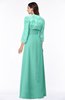ColsBM Camila Mint Green Modest Strapless Zip up Floor Length Lace Mother of the Bride Dresses