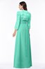 ColsBM Camila Seafoam Green Modest Strapless Zip up Floor Length Lace Mother of the Bride Dresses