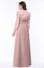 ColsBM Camila Silver Pink Modest Strapless Zip up Floor Length Lace Mother of the Bride Dresses