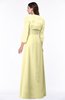 ColsBM Camila Soft Yellow Modest Strapless Zip up Floor Length Lace Mother of the Bride Dresses