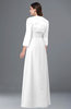 ColsBM Camila White Modest Strapless Zip up Floor Length Lace Mother of the Bride Dresses