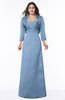 ColsBM Erica Faded Denim Traditional Criss-cross Straps Satin Floor Length Pick up Mother of the Bride Dresses