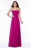 ColsBM Jewel Hot Pink Classic Strapless Sleeveless Zip up Floor Length Appliques Bridesmaid Dresses