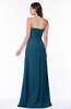 ColsBM Jewel Moroccan Blue Classic Strapless Sleeveless Zip up Floor Length Appliques Bridesmaid Dresses