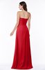 ColsBM Jewel Red Classic Strapless Sleeveless Zip up Floor Length Appliques Bridesmaid Dresses