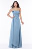 ColsBM Jewel Sky Blue Classic Strapless Sleeveless Zip up Floor Length Appliques Bridesmaid Dresses