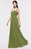 ColsBM Barbara Olive Green Glamorous A-line Sleeveless Zip up Ruching Bridesmaid Dresses