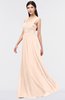ColsBM Barbara Peach Puree Glamorous A-line Sleeveless Zip up Ruching Bridesmaid Dresses