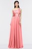 ColsBM Lyra Coral Mature Asymmetric Neckline Zip up Floor Length Appliques Bridesmaid Dresses