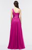 ColsBM Lyra Hot Pink Mature Asymmetric Neckline Zip up Floor Length Appliques Bridesmaid Dresses