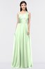 ColsBM Lyra Pale Green Mature Asymmetric Neckline Zip up Floor Length Appliques Bridesmaid Dresses