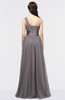ColsBM Lyra Ridge Grey Mature Asymmetric Neckline Zip up Floor Length Appliques Bridesmaid Dresses