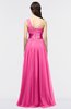 ColsBM Lyra Rose Pink Mature Asymmetric Neckline Zip up Floor Length Appliques Bridesmaid Dresses