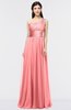 ColsBM Lyra Shell Pink Mature Asymmetric Neckline Zip up Floor Length Appliques Bridesmaid Dresses