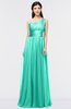 ColsBM Lyra Viridian Green Mature Asymmetric Neckline Zip up Floor Length Appliques Bridesmaid Dresses