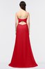 ColsBM Claudia Red Mature Sheath Strapless Sleeveless Floor Length Ruching Bridesmaid Dresses