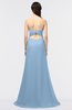 ColsBM Claudia Sky Blue Mature Sheath Strapless Sleeveless Floor Length Ruching Bridesmaid Dresses