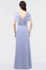 ColsBM Cecilia Blue Heron Modern A-line Short Sleeve Zip up Floor Length Ruching Bridesmaid Dresses