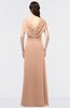 ColsBM Cecilia Burnt Orange Modern A-line Short Sleeve Zip up Floor Length Ruching Bridesmaid Dresses