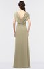 ColsBM Cecilia Candied Ginger Modern A-line Short Sleeve Zip up Floor Length Ruching Bridesmaid Dresses