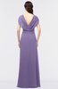 ColsBM Cecilia Chalk Violet Modern A-line Short Sleeve Zip up Floor Length Ruching Bridesmaid Dresses