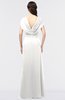 ColsBM Cecilia Cloud White Modern A-line Short Sleeve Zip up Floor Length Ruching Bridesmaid Dresses