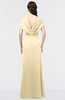 ColsBM Cecilia Cornhusk Modern A-line Short Sleeve Zip up Floor Length Ruching Bridesmaid Dresses