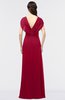 ColsBM Cecilia Dark Red Modern A-line Short Sleeve Zip up Floor Length Ruching Bridesmaid Dresses