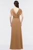 ColsBM Cecilia Light Brown Modern A-line Short Sleeve Zip up Floor Length Ruching Bridesmaid Dresses