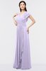 ColsBM Cecilia Light Purple Modern A-line Short Sleeve Zip up Floor Length Ruching Bridesmaid Dresses