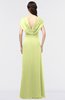 ColsBM Cecilia Lime Green Modern A-line Short Sleeve Zip up Floor Length Ruching Bridesmaid Dresses
