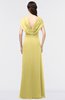 ColsBM Cecilia Misted Yellow Modern A-line Short Sleeve Zip up Floor Length Ruching Bridesmaid Dresses