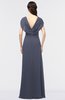 ColsBM Cecilia Nightshadow Blue Modern A-line Short Sleeve Zip up Floor Length Ruching Bridesmaid Dresses