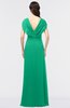 ColsBM Cecilia Pepper Green Modern A-line Short Sleeve Zip up Floor Length Ruching Bridesmaid Dresses